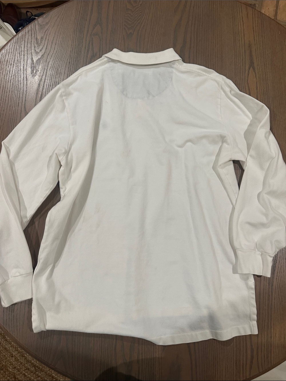 Ralph Lauren White Long-Sleeve Polo with Navy Pony - Picture 5 of 5